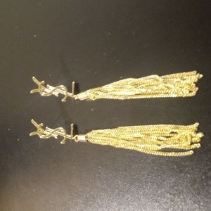 WOMEN'S YVES SAINT LAURENT GOLD DANGLING EARRINGS
